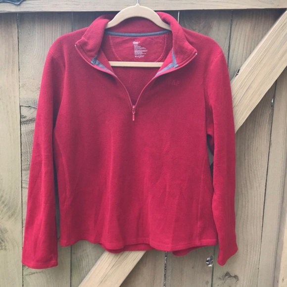 Gap red quarter zip fleece jacket size L - Picture 1 of 2